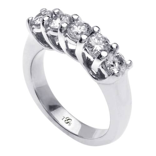 14K White Gold Natural Diamond Engagement Ring