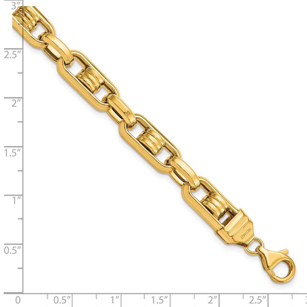 Leslie's 14K Men's Polished Link Bracelet-2