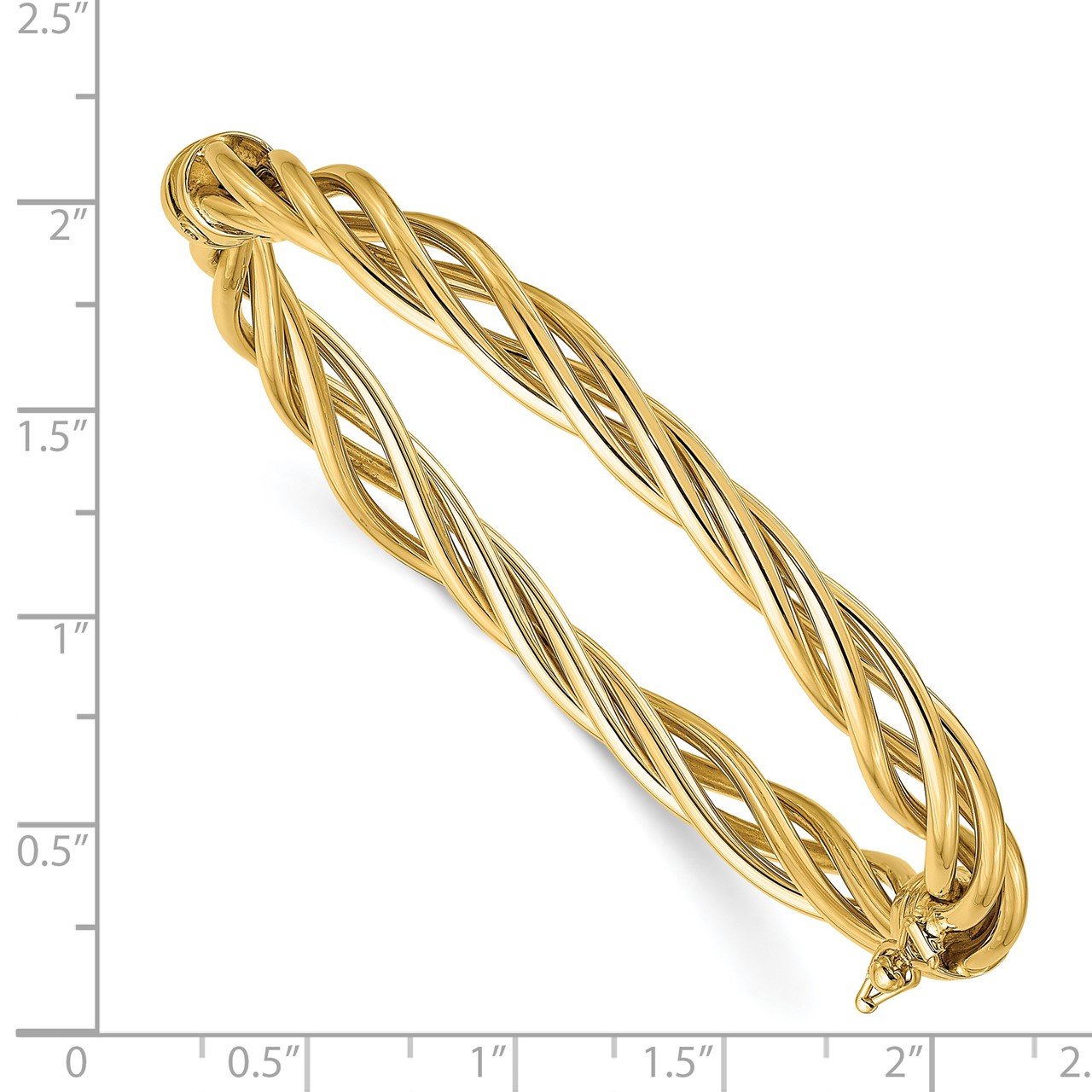 Leslie's 14K Polished Twisted Hinged Bangle-2