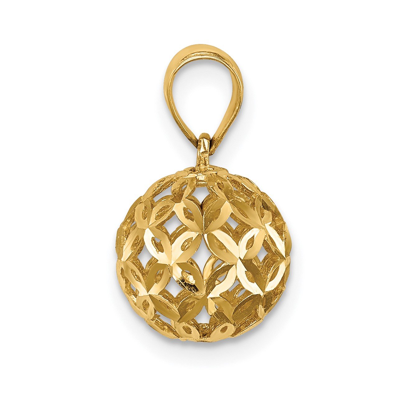 14K D/C Ball Dangle Pendant-1