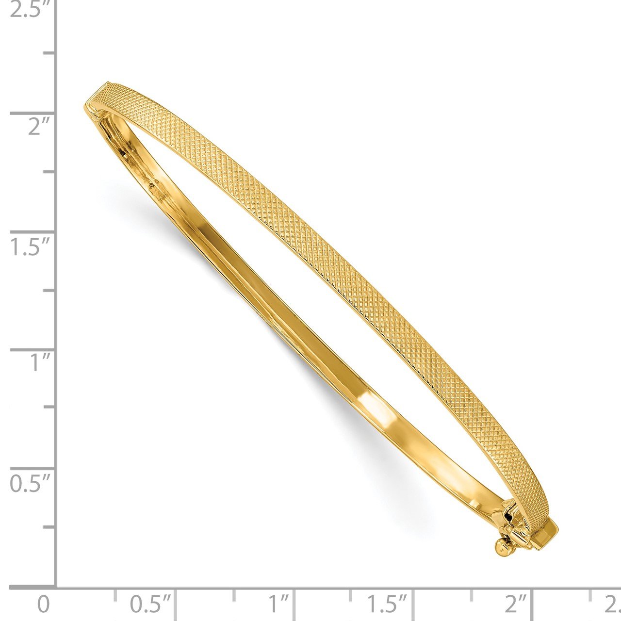 14K Textured Hinged Bangle-1