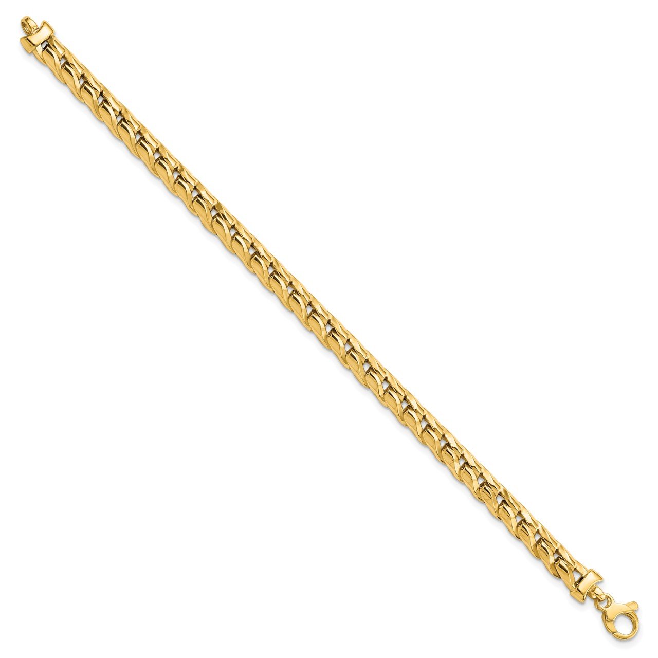 14K Yellow Polished Fancy Link Men's Bracelet-1