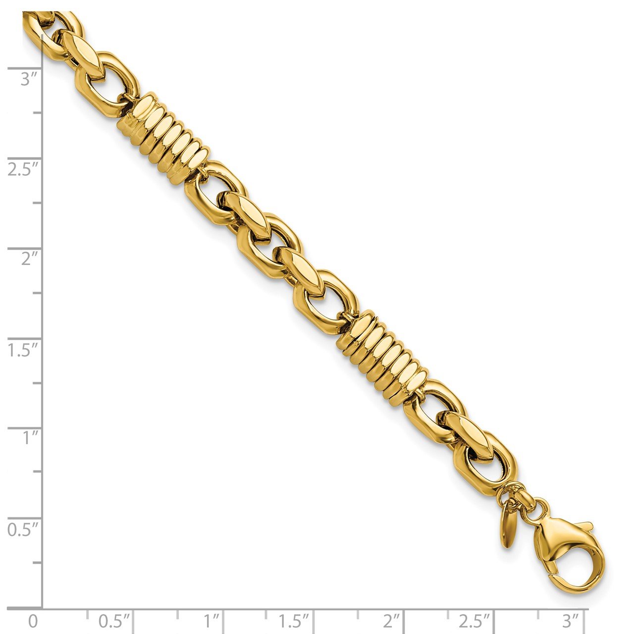 Leslie's 14k Men's Polished Fancy Link Bracelet-3
