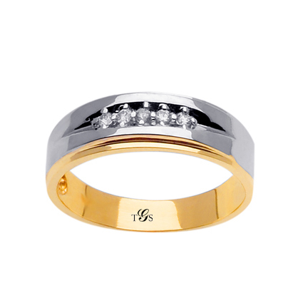 14K Two Tone Gold  Band