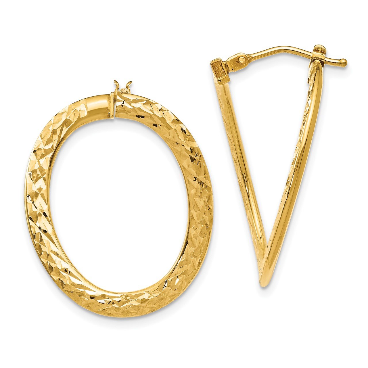Leslie's 14k Polished D/C Twisted Hoop Earrings