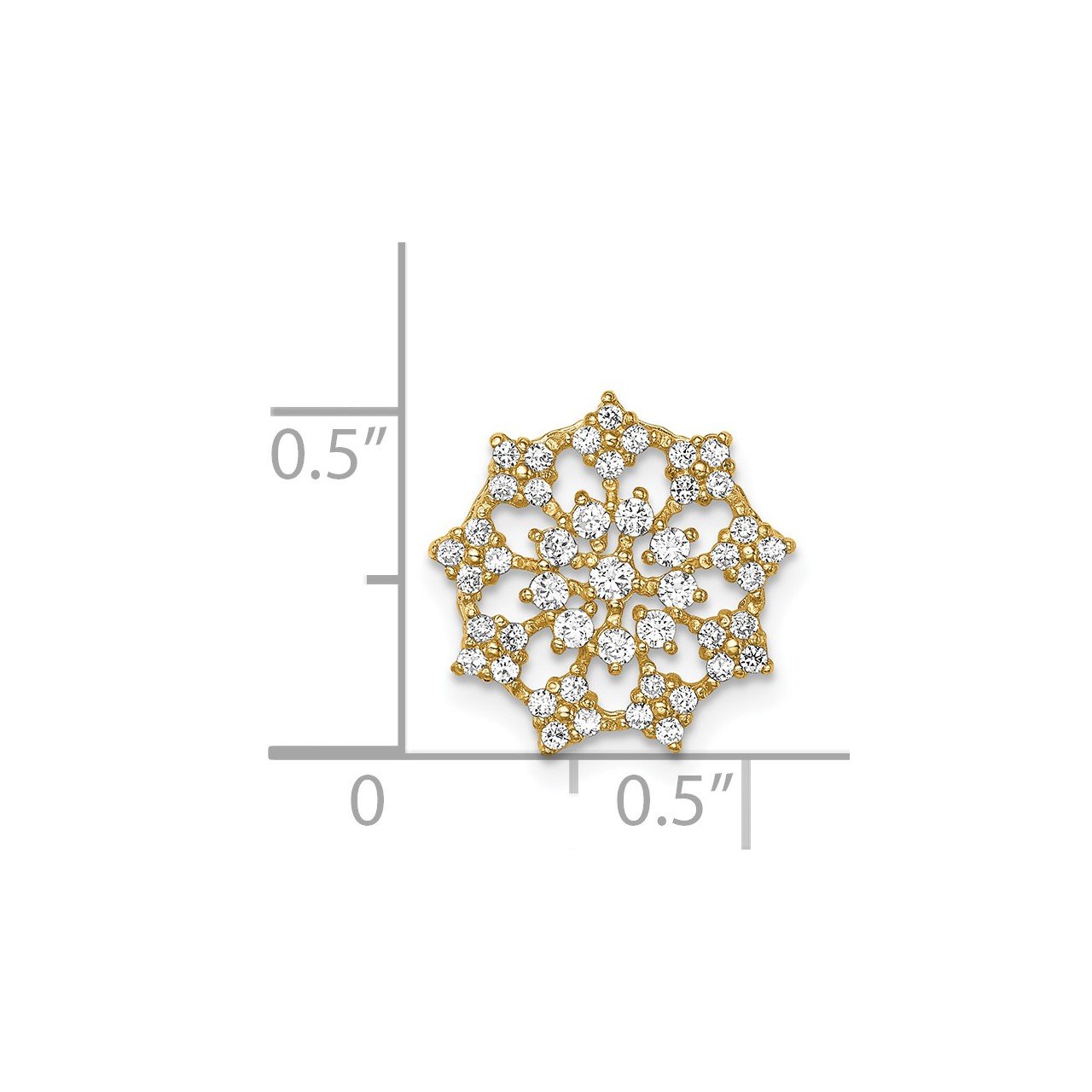 14K Fancy CZ Chain Slide Pendant-2