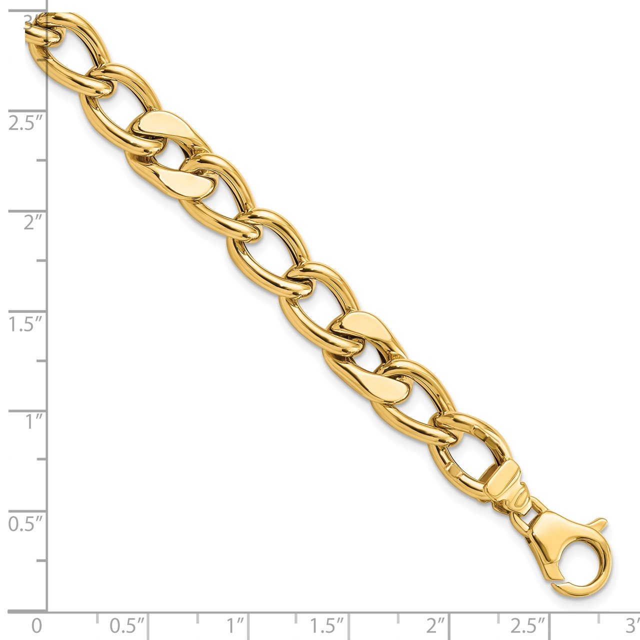 14K Polished Fancy Link Men's Bracelet-2
