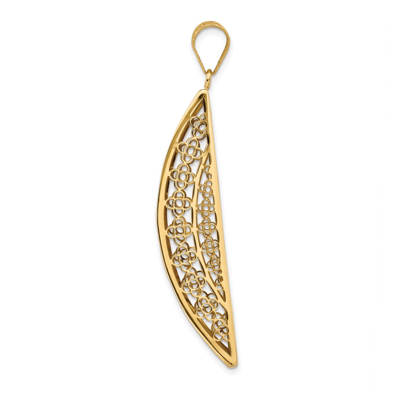 Leslie's 14K Polished Hollow Fancy Pendant-1