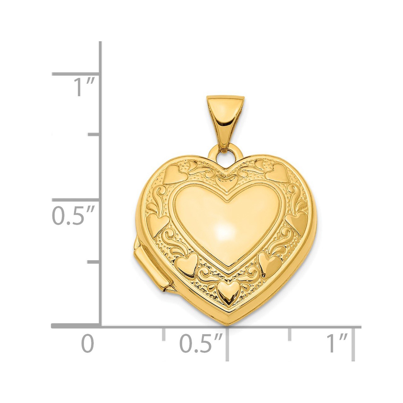 14K 19mm Heart Locket Pendant-2