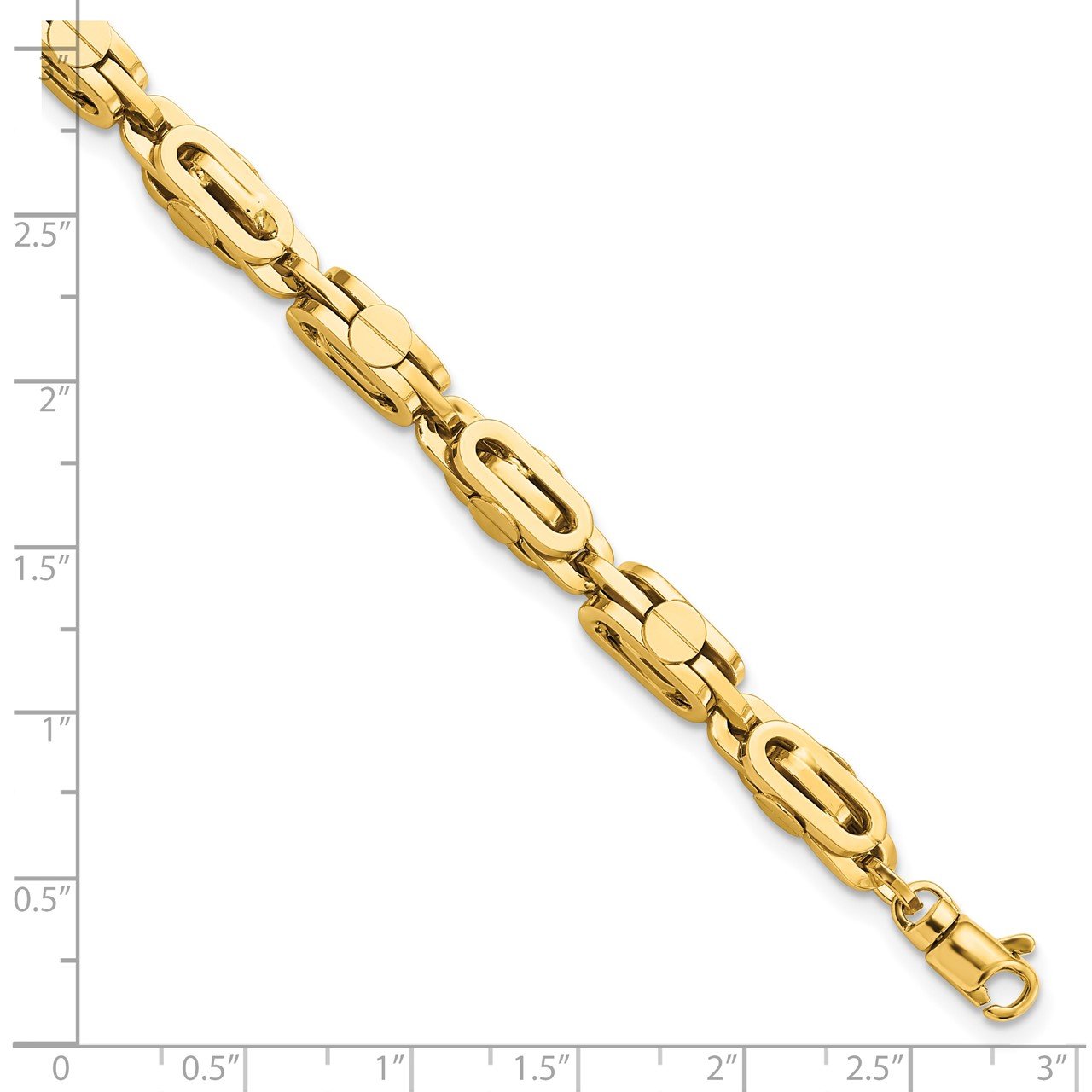 14K Yellow Polished Fancy Link Men's Bracelet-2