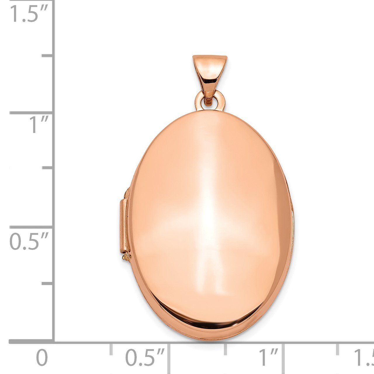 14k Rose Gold Polished 26mm Domed Oval Locket-4