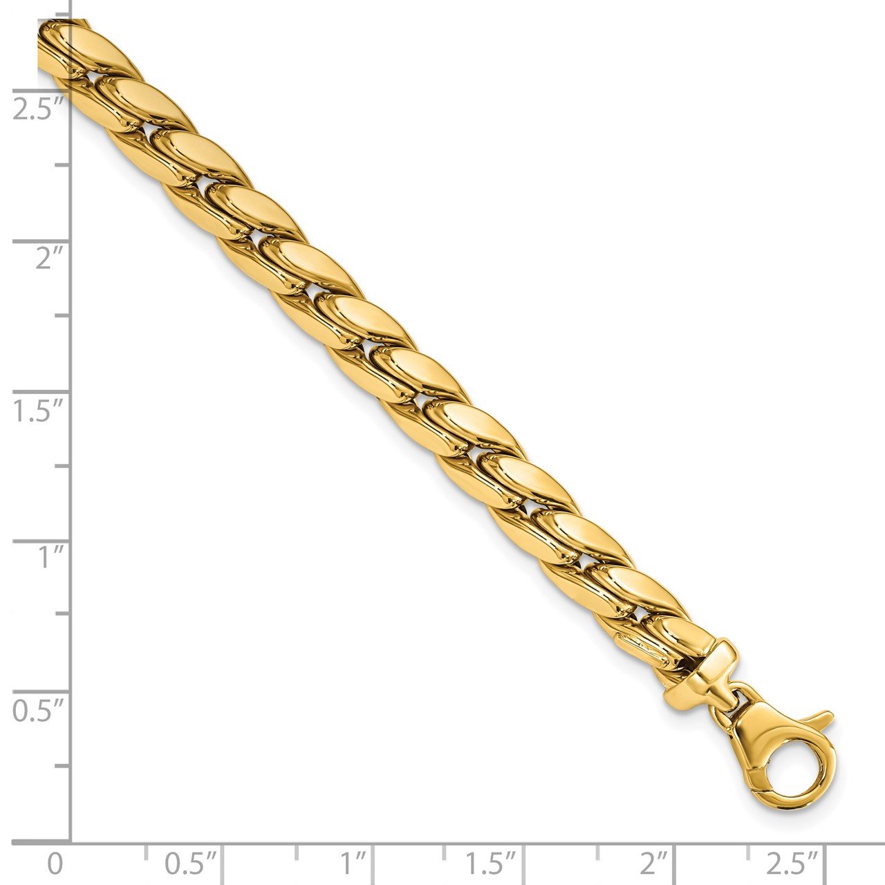 14K Polished Fancy Link Men's Bracelet-2
