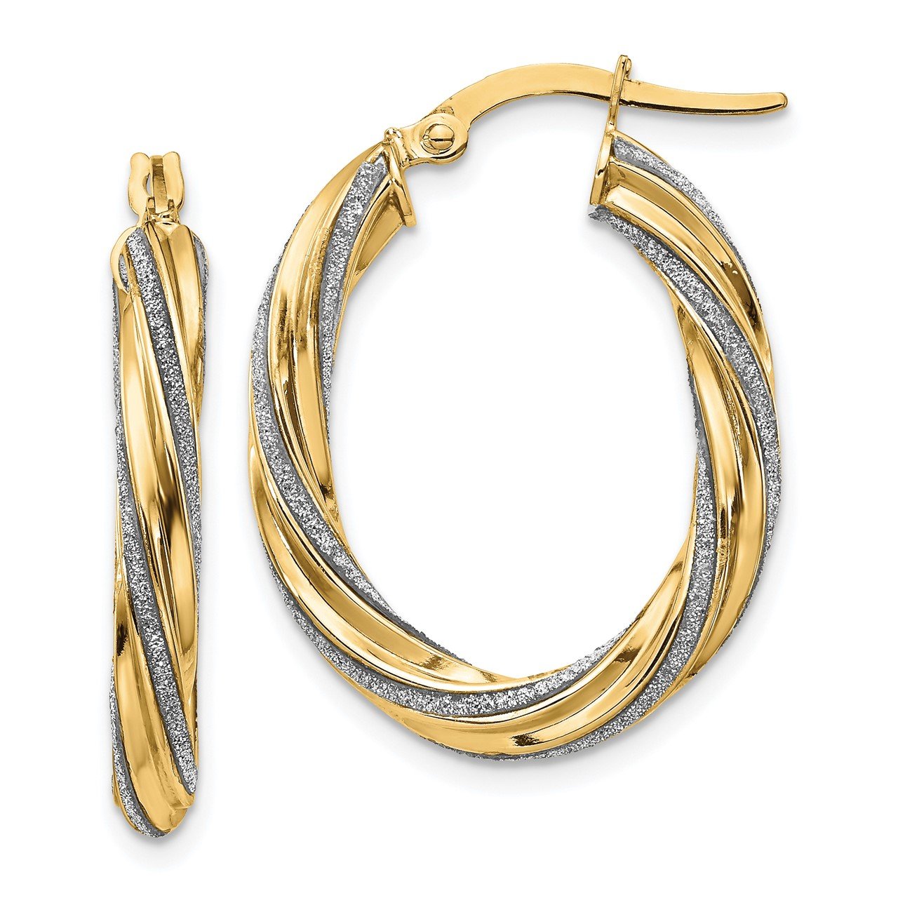 Leslie's 14K Glimmer Infused Oval Hoop Earrings
