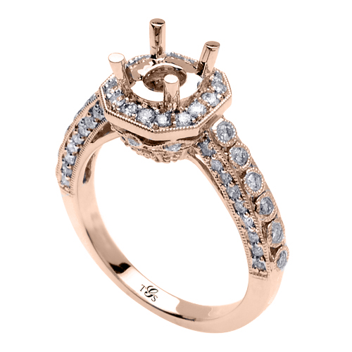 14K Gold Engagement Ring (Rose, White, Yellow)-1