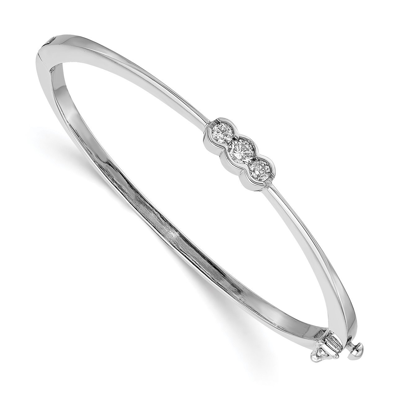 14k White Gold Hinged Bangle Bracelet Mounting