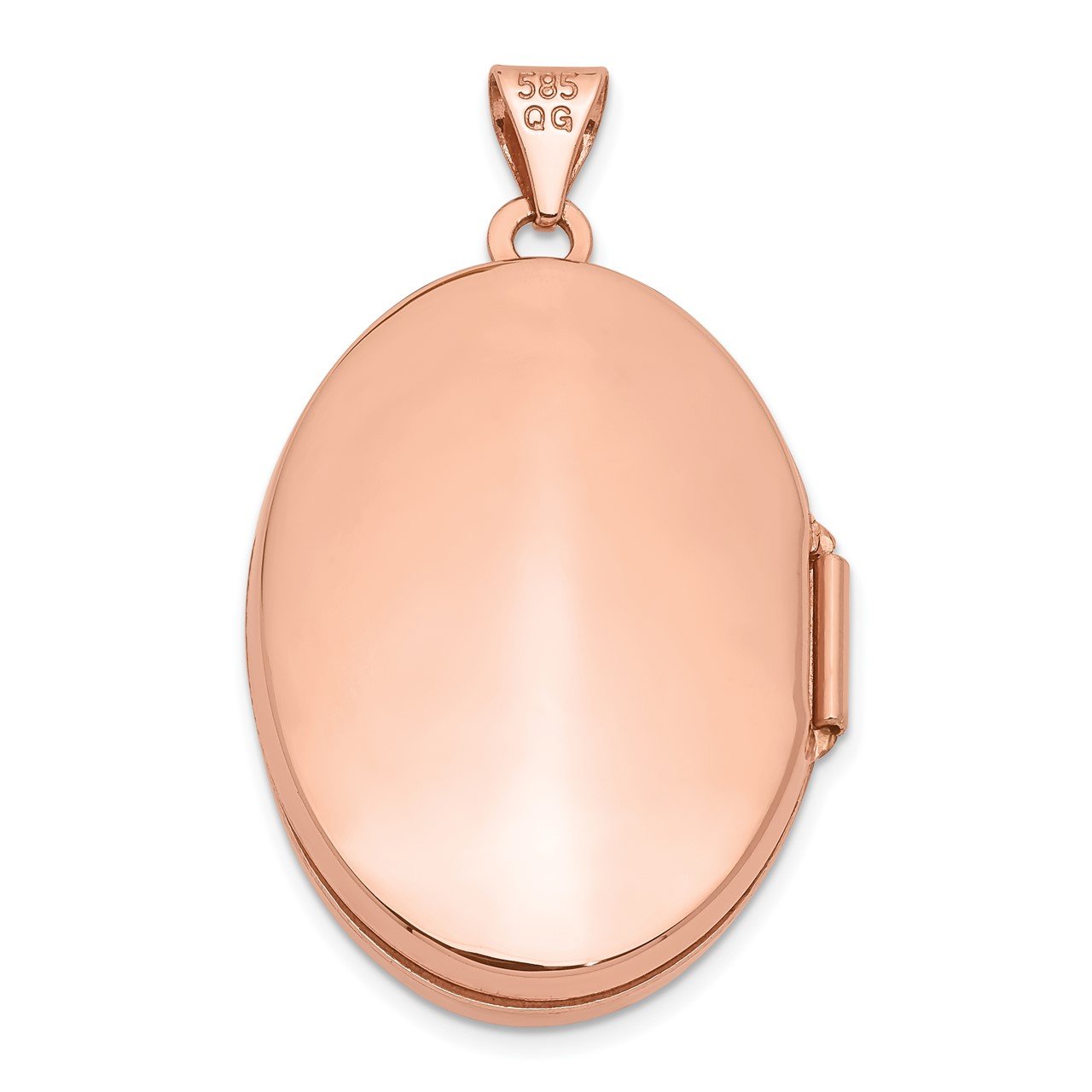 14k Rose Gold Polished 26mm Domed Oval Locket-2