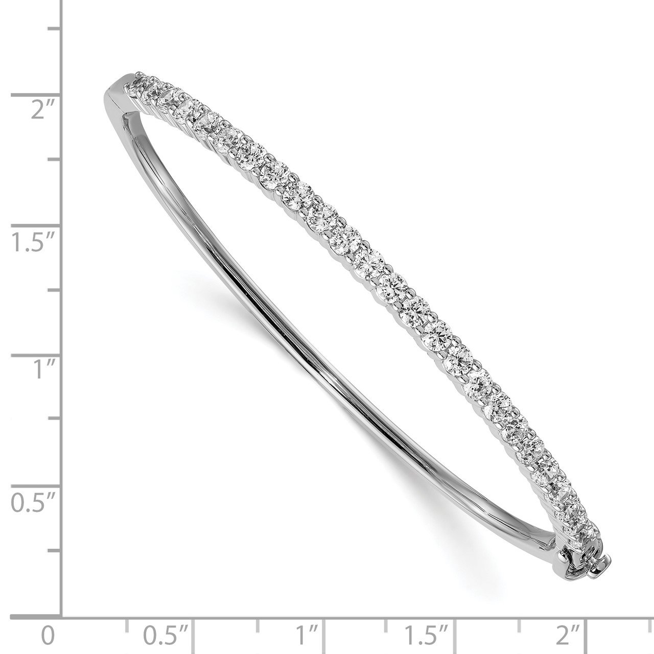 14k White Gold Holds 25 2.9mm 1.9ct Hinged Bangle Mounting-1