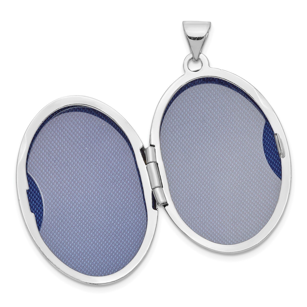 14k White Gold 26mm Oval 1/2 Hand Engraved Locket-4