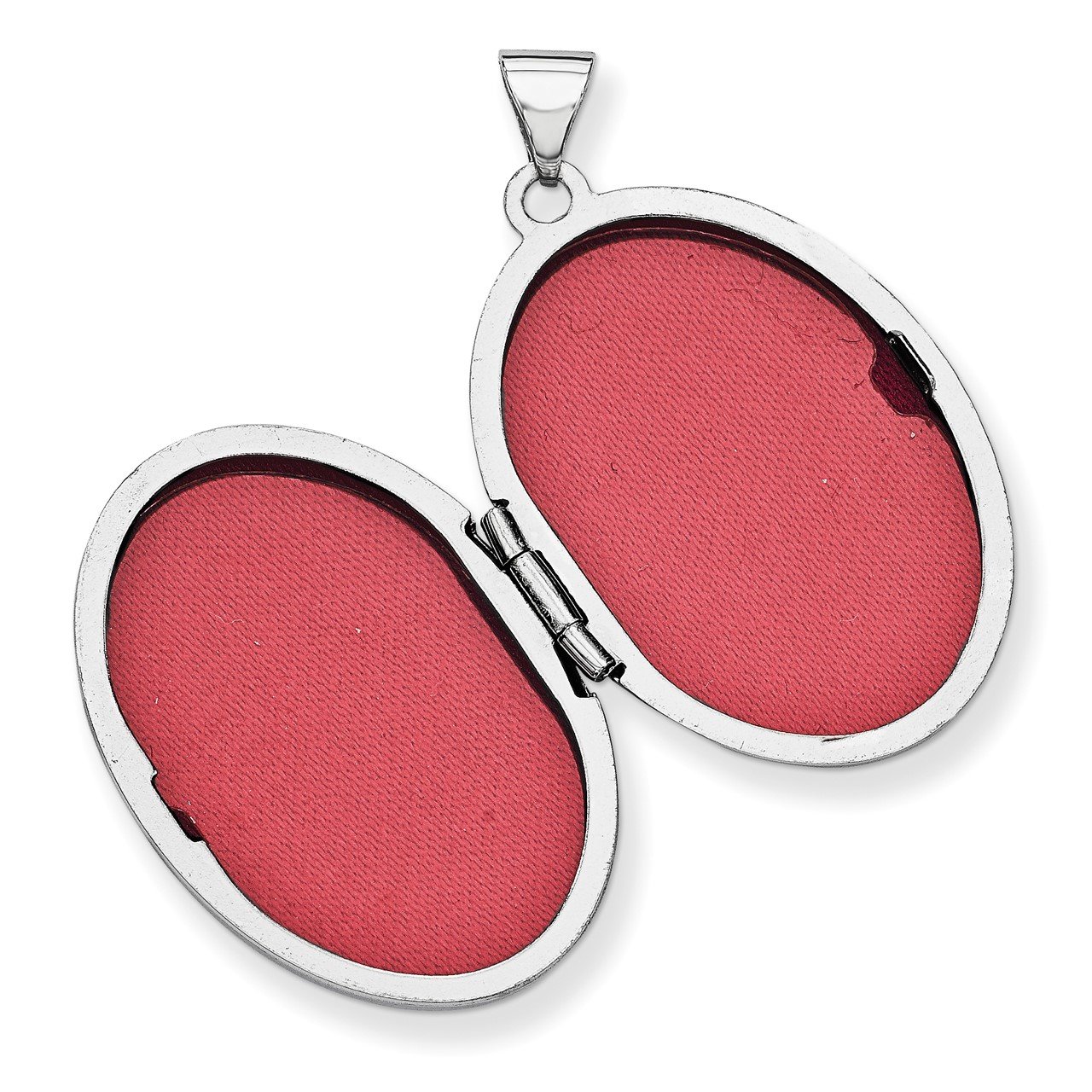 14k White Gold Scroll Oval Locket-1