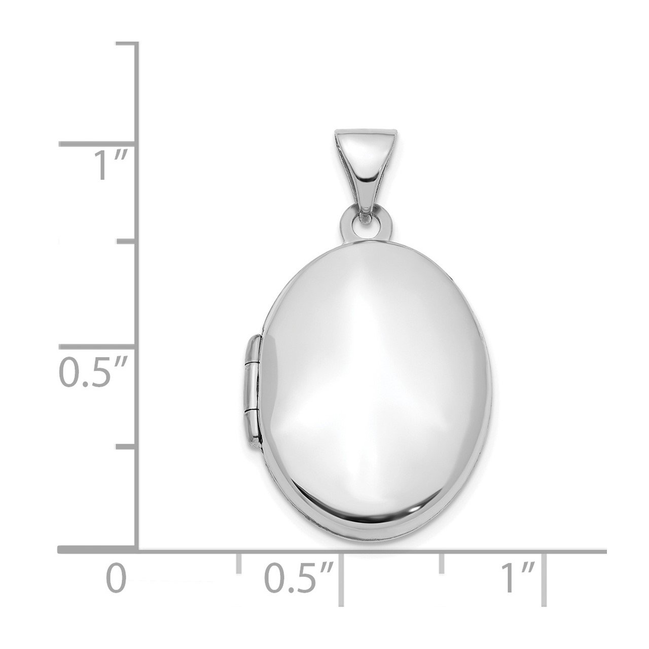 14K White Gold 21mm Oval Locket Pendant-2