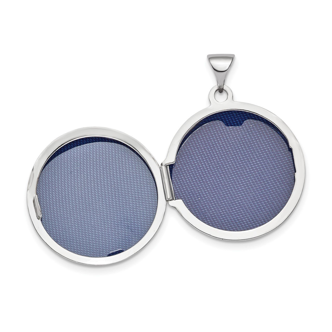 14k White Gold Polished Domed 20mm Round Locket-1