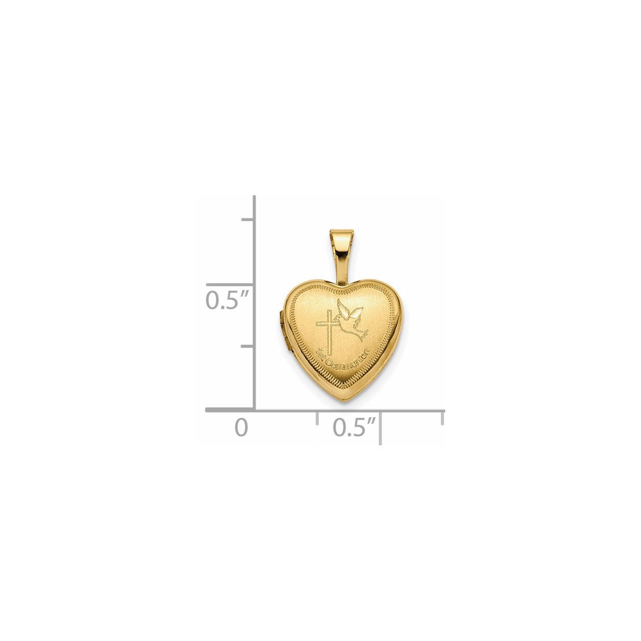 14K 12mm 1st Communion Heart Locket-1