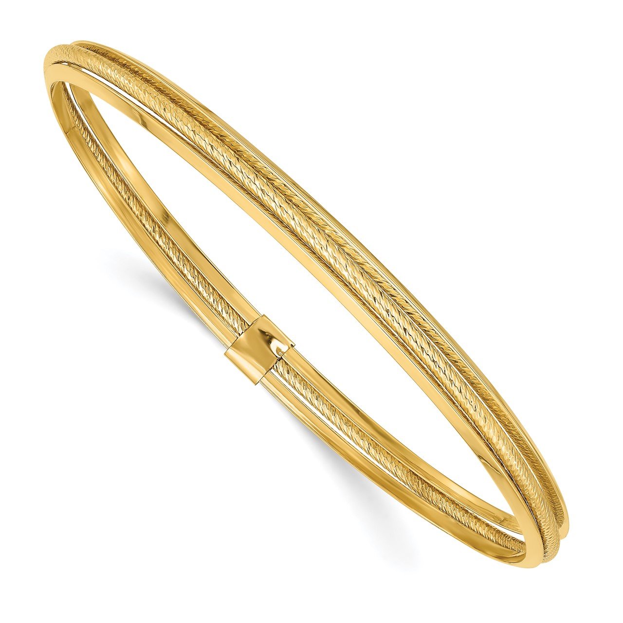 Leslie's 14K Polished Textured Bangle