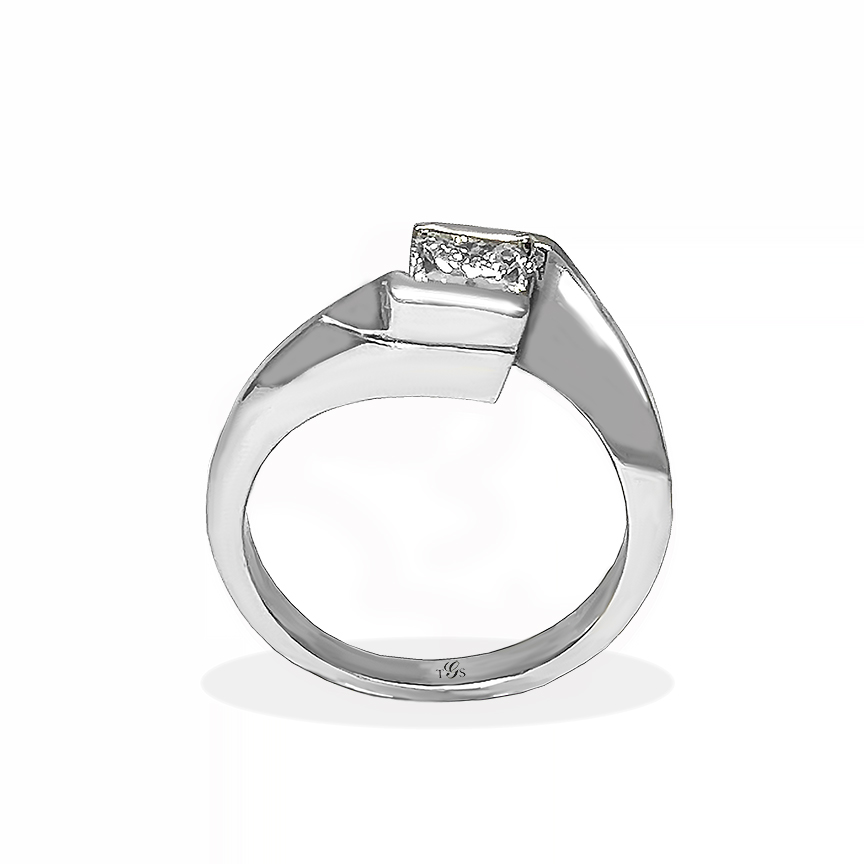 White Gold Single Diamond Engagement Ring The Gold Store