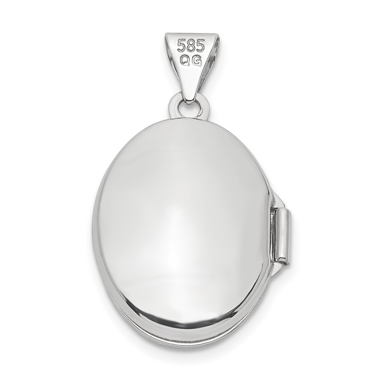 14k White Gold Swirl Design 17mm Oval Locket-3