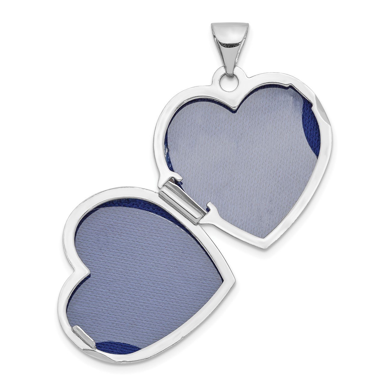 14k White Gold 18mm Heart Locket-3