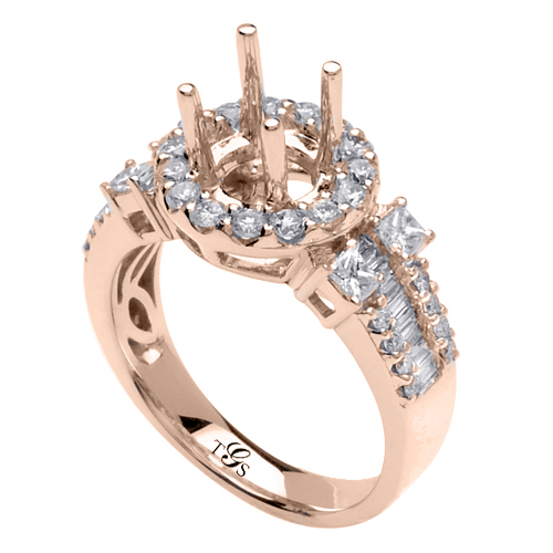 14K Gold Engagement Ring (Rose, White, Yellow)-1