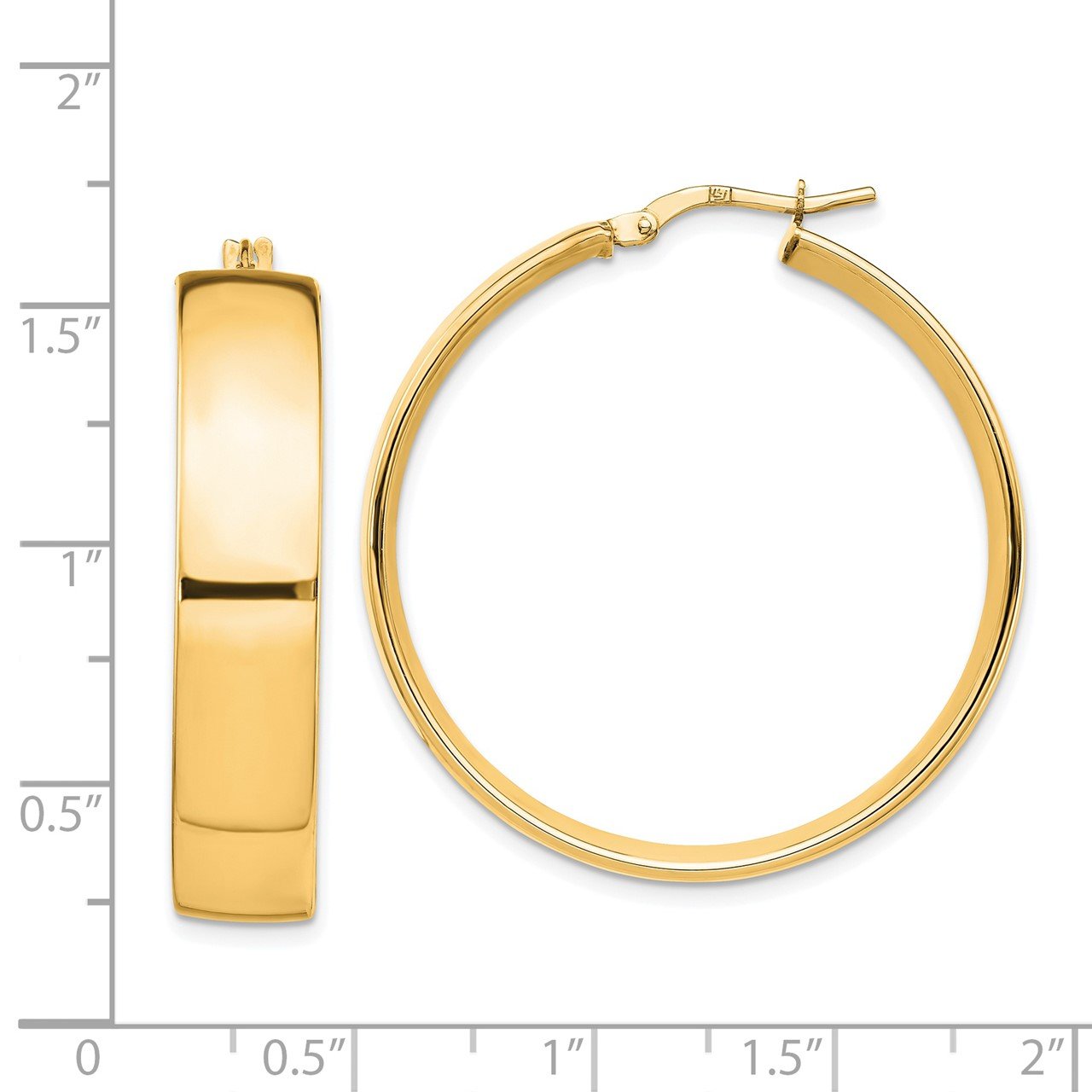 Leslie's 14K 7.75mm High Polished Hoop Earrings-2