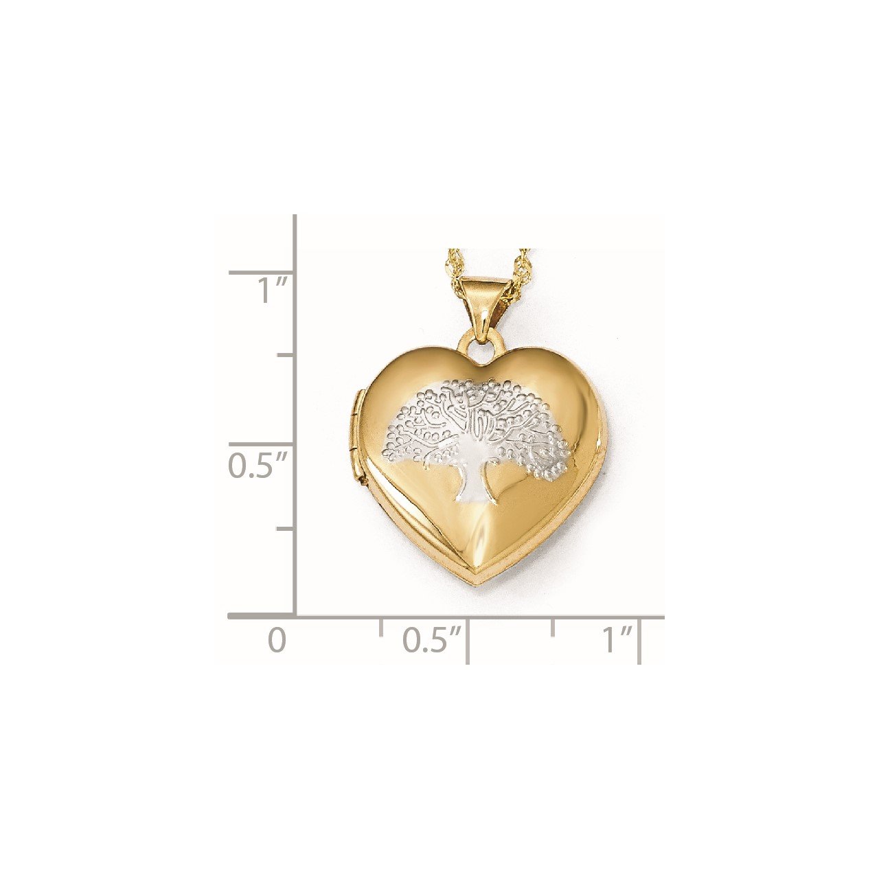 Leslie's 14k Rhodium-plated Polished Heart Locket Pendant-3