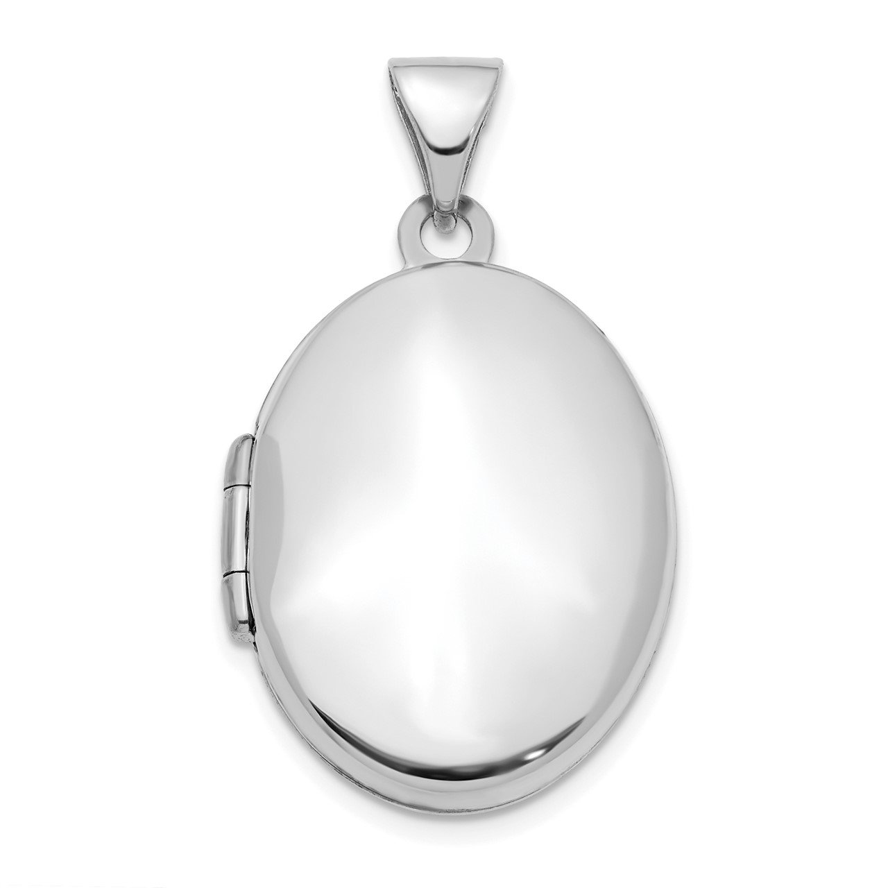 14K White Gold 21mm Oval Locket Pendant | The Gold Store