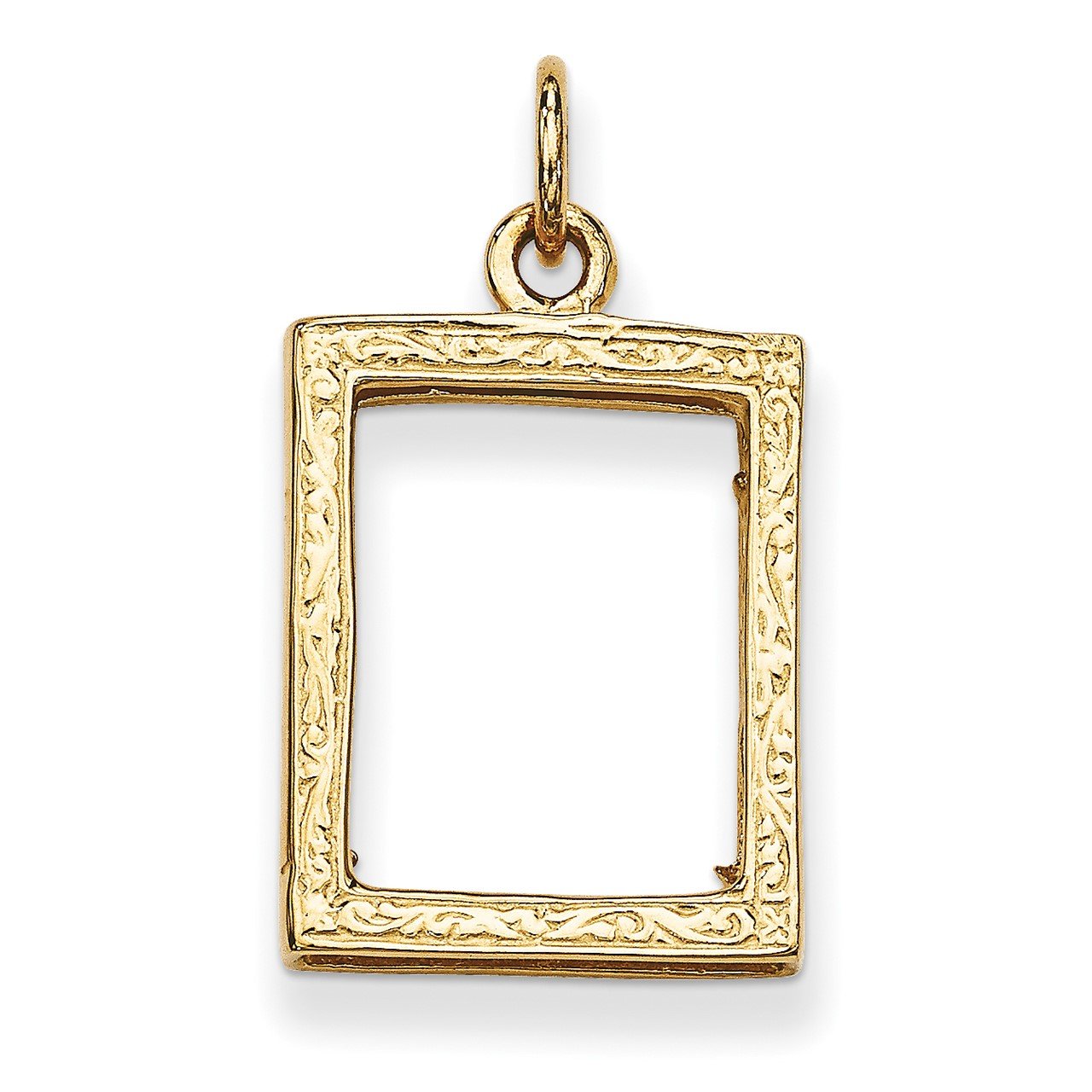 14k Small Picture Frame Pendant