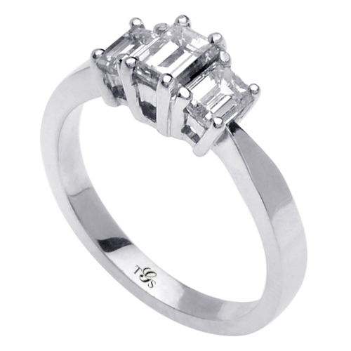 14K Yellow Gold Natural Diamond Engagement Ring (Emerald Cut)-1