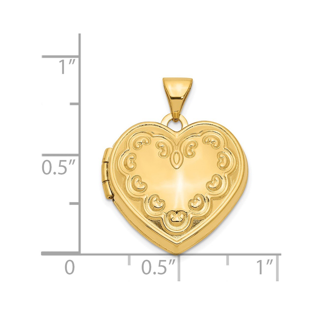 14k Domed Heart Locket-4