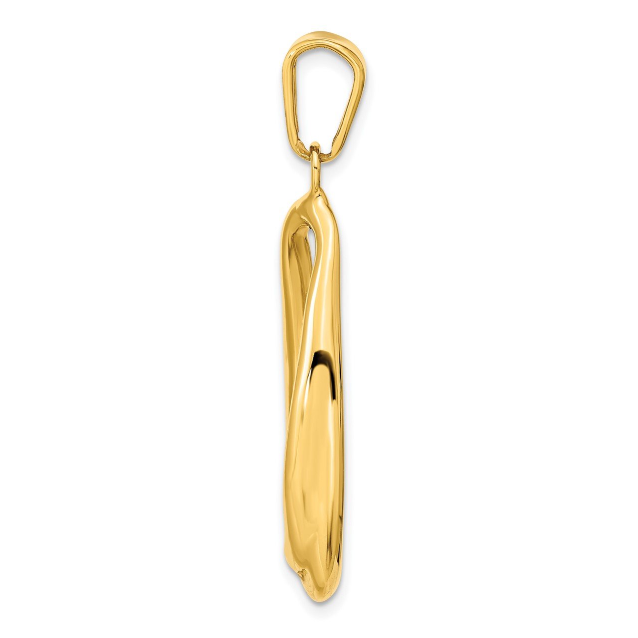 14k Polished Hollow Oval Pendant-1