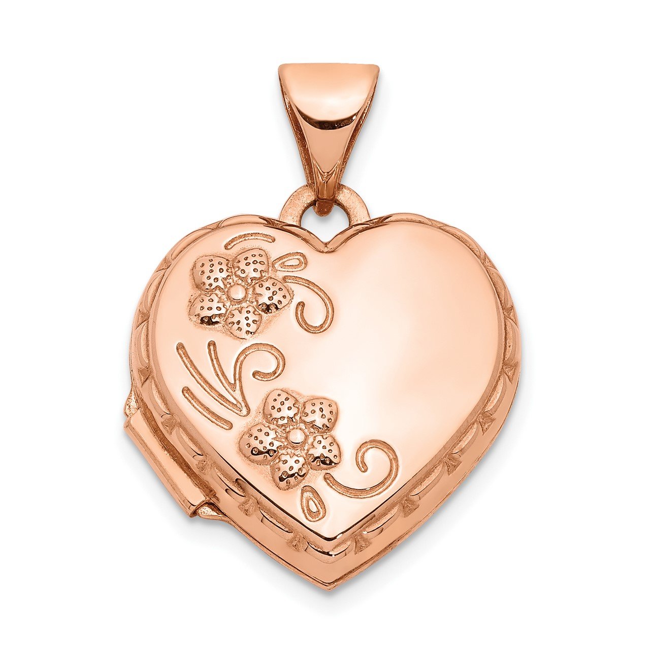 14k Rose Gold 15mm Heart Locket