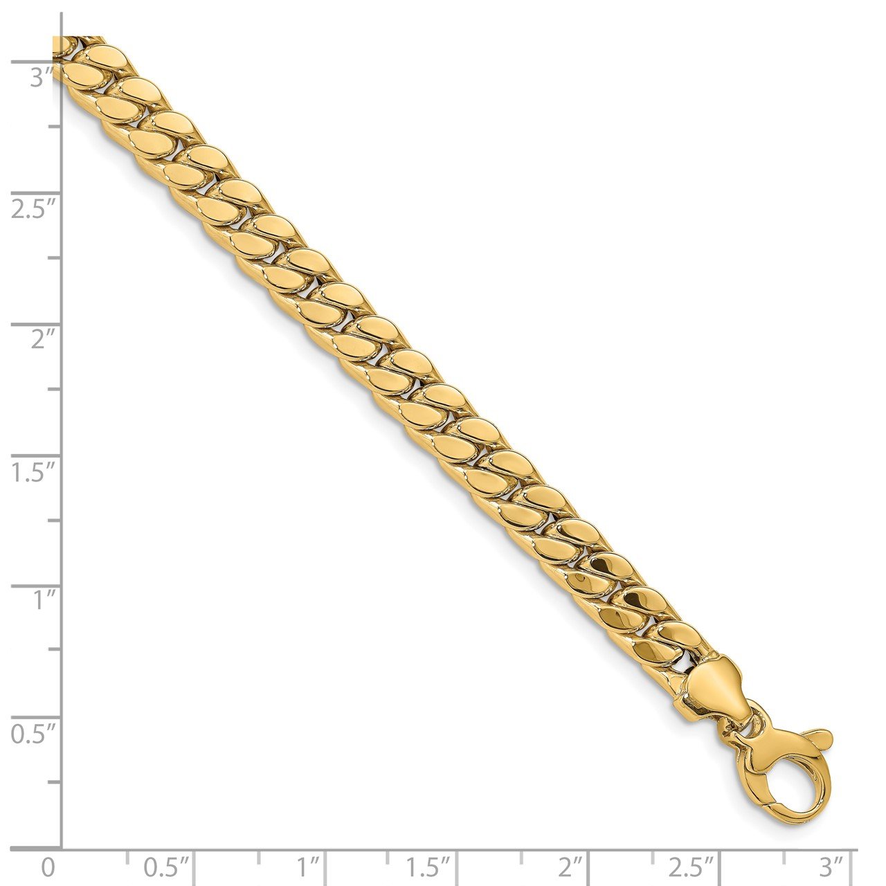 Leslie's 14k Men's Polished Curb Bracelet-3