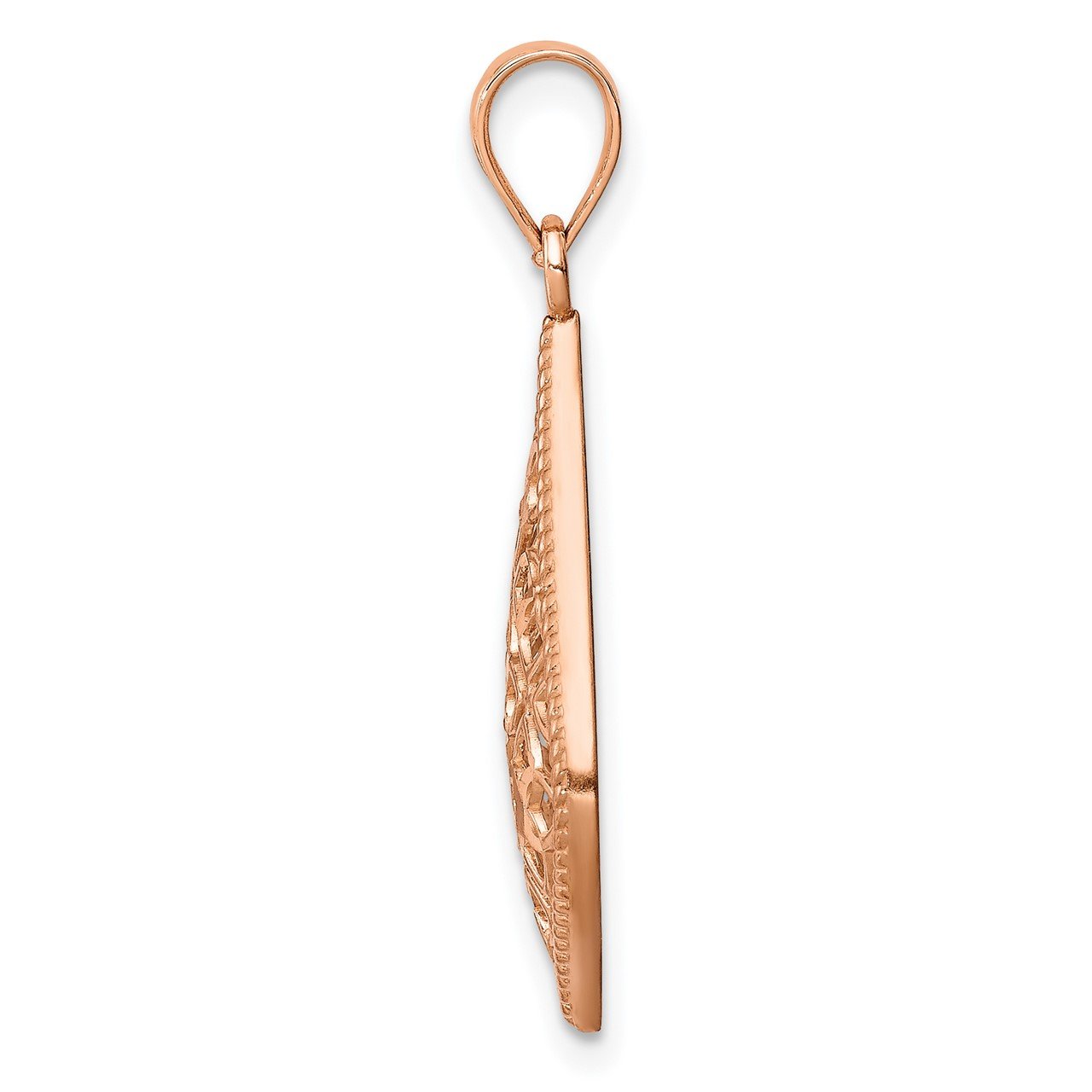 14K Rose Gold D/C Dangle Pendant-1