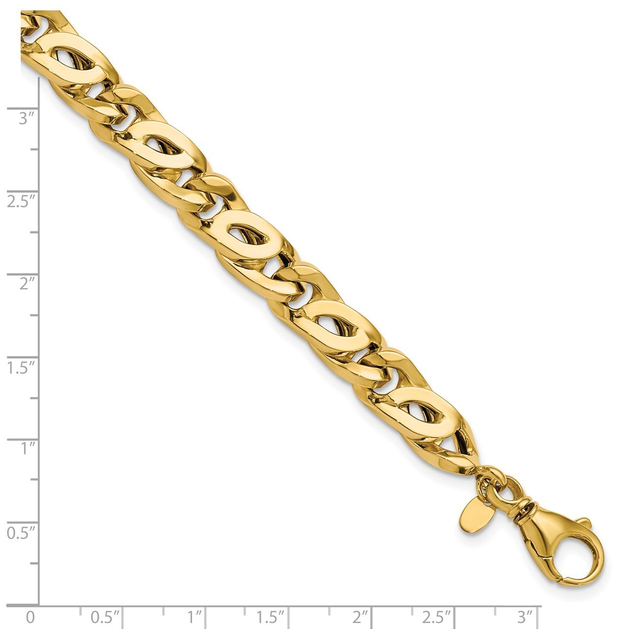 Leslie's 14k Men's Polished Fancy Link Bracelet-3