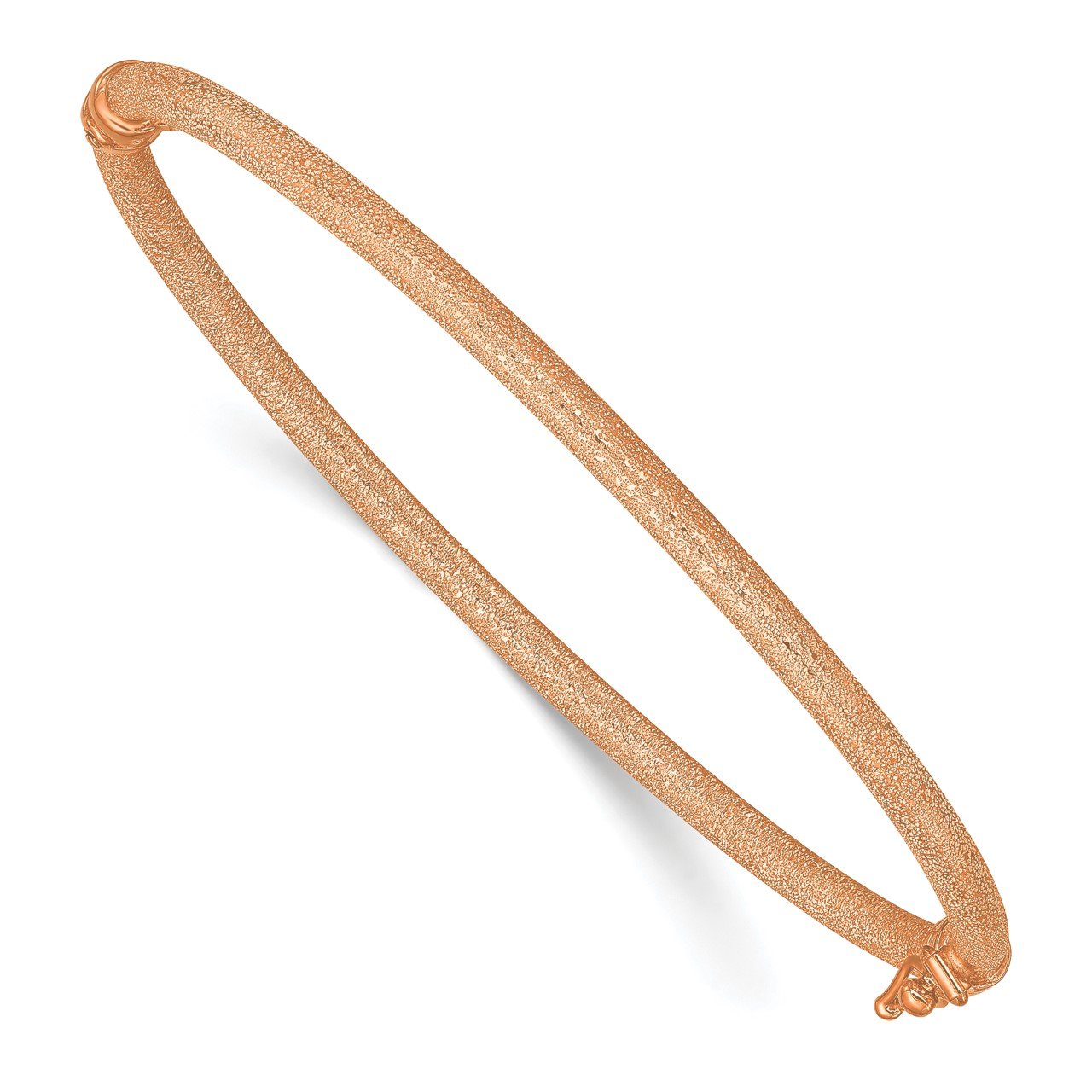 Leslie's 14K Rose Gold Textured Hinged Bangle