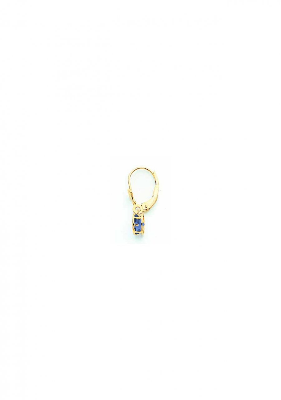 14k 5mm Sapphire leverback earring