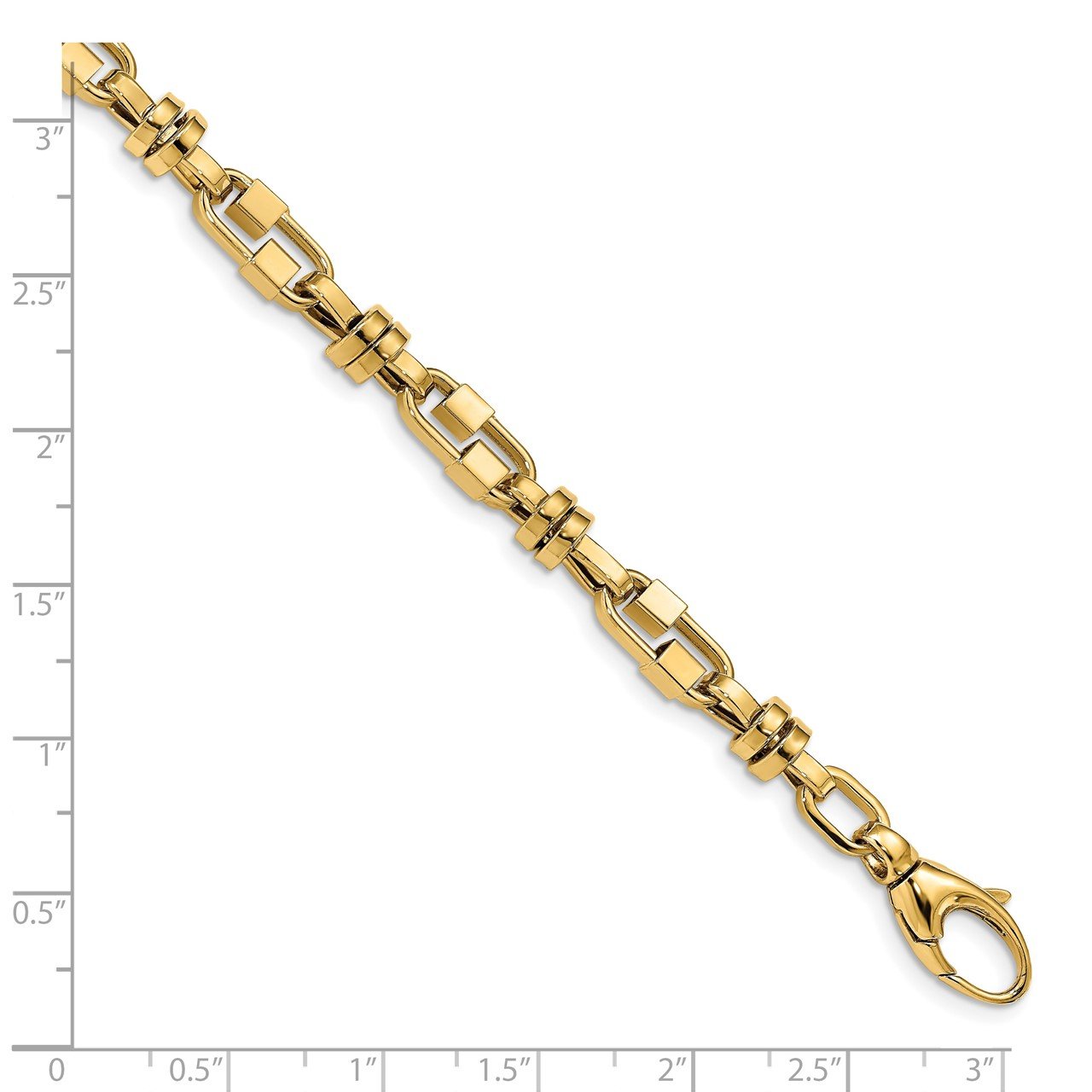 Leslie's 14k Men's Polished Fancy Link Bracelet-2