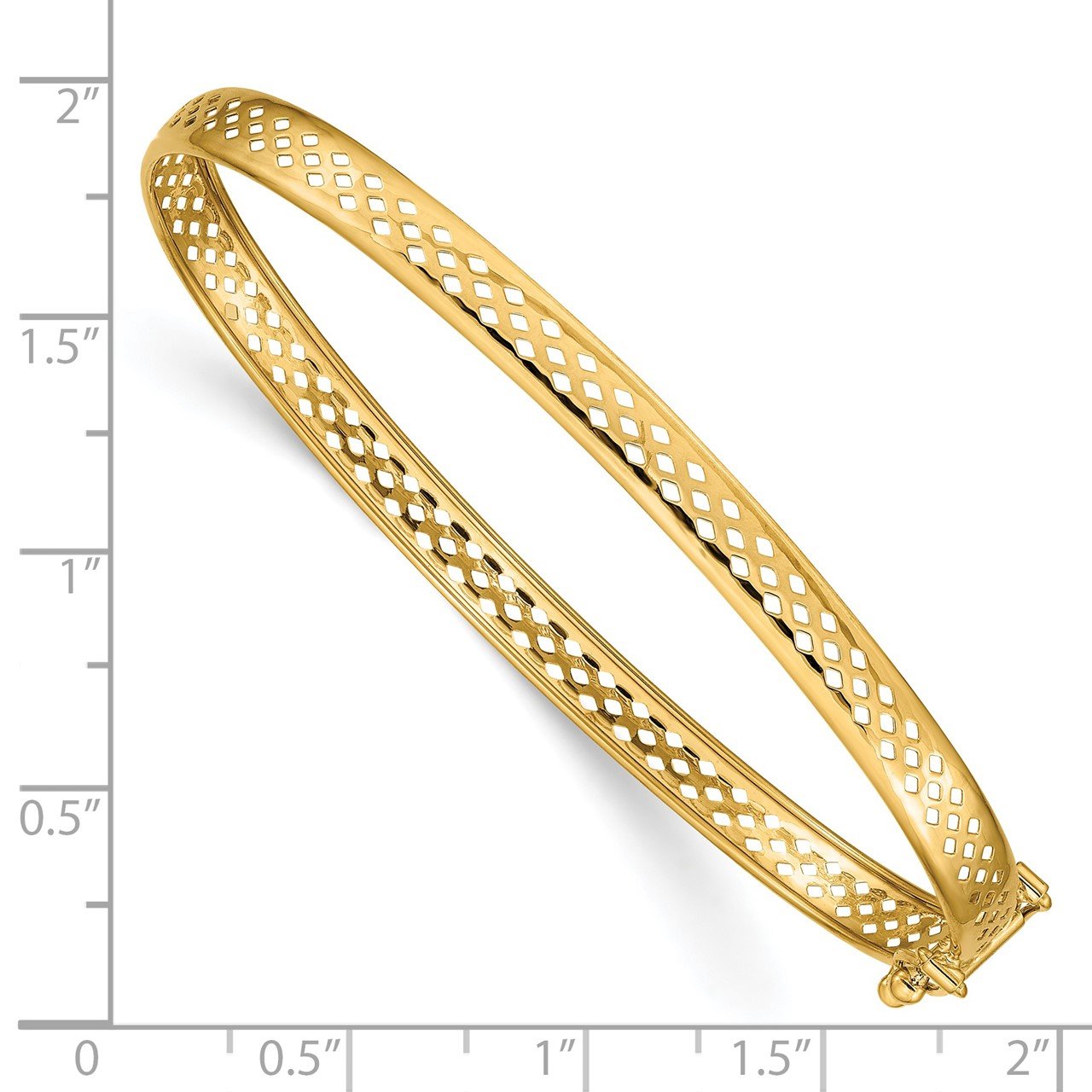 14k Polished Safety Clasp 4.75mm Bangle-2