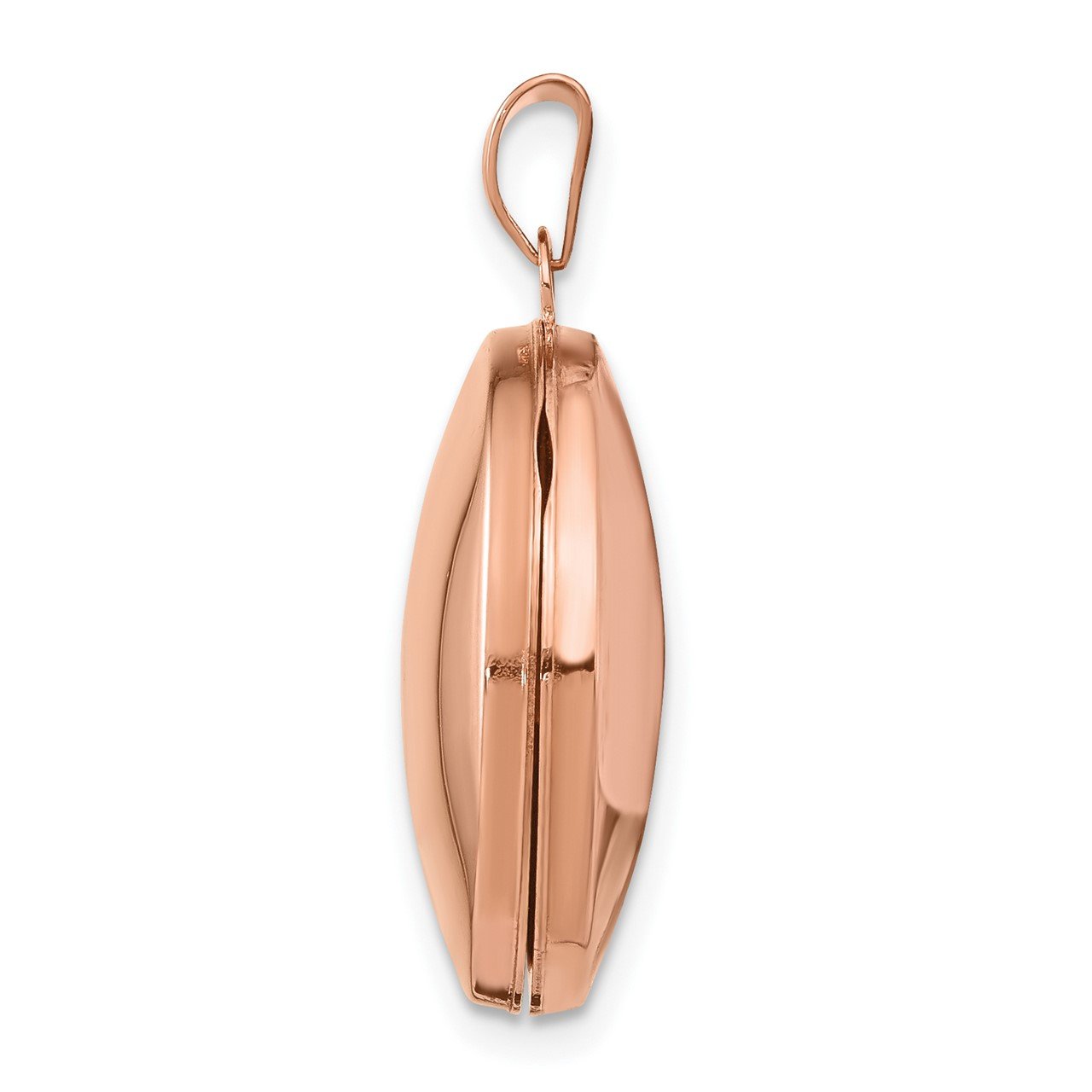 14k Rose Gold 20mm Round Plain Flat Locket-1