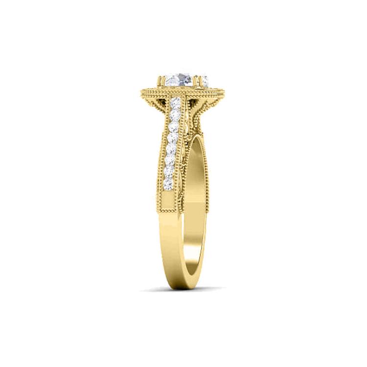 14K Gold (Rose, White, Yellow) Halo Style Engagement Ring (center stone not included)-5