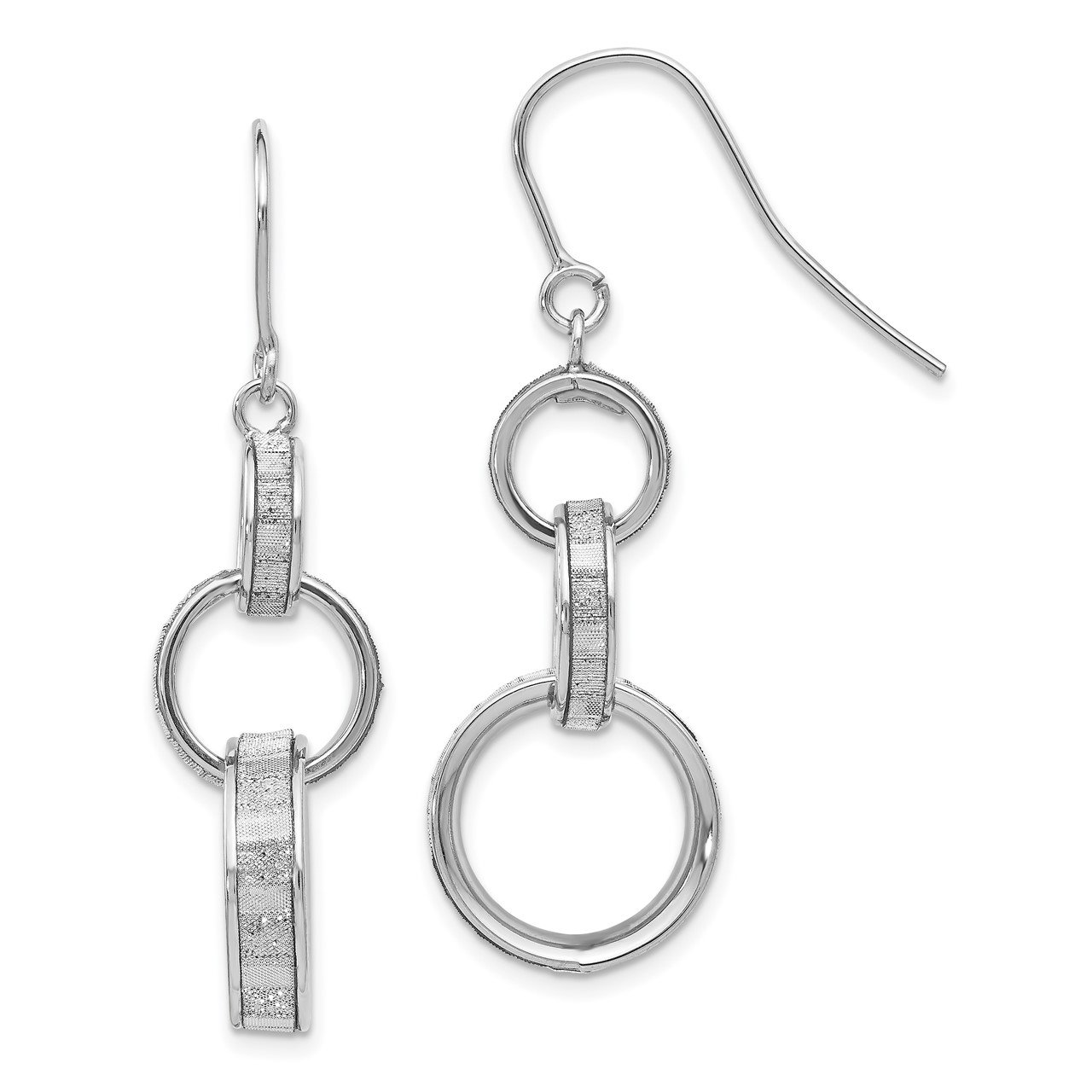 Leslie's 14K White Gold Glimmer Infused Dangle Earrings