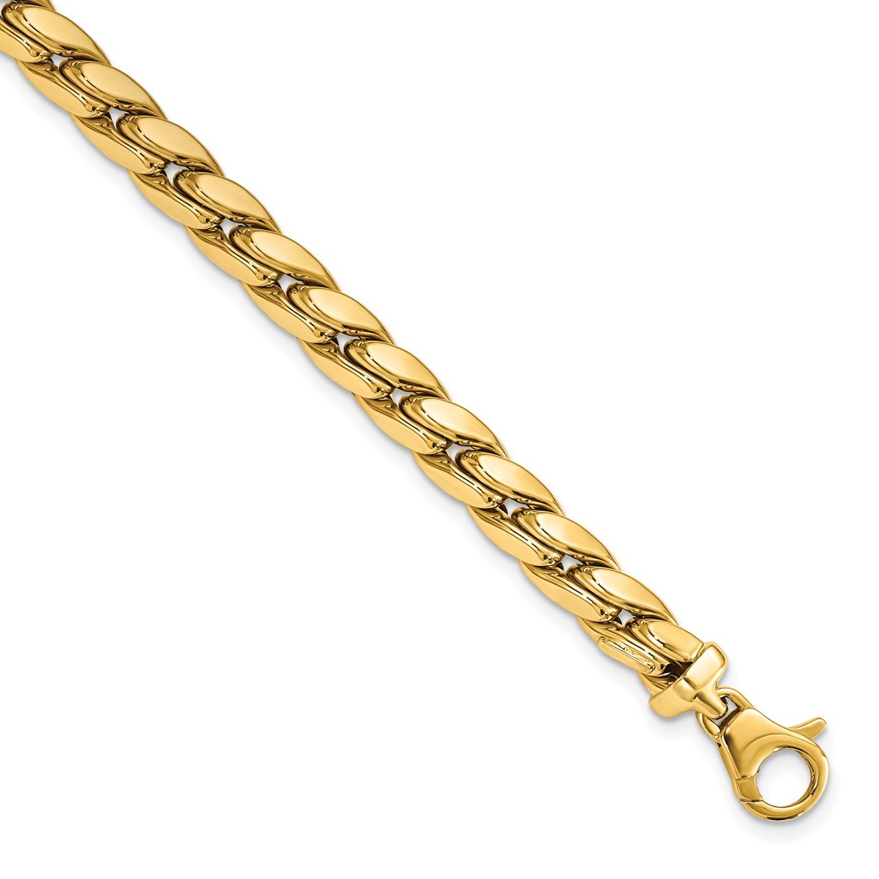 14K Polished Fancy Link Men's Bracelet